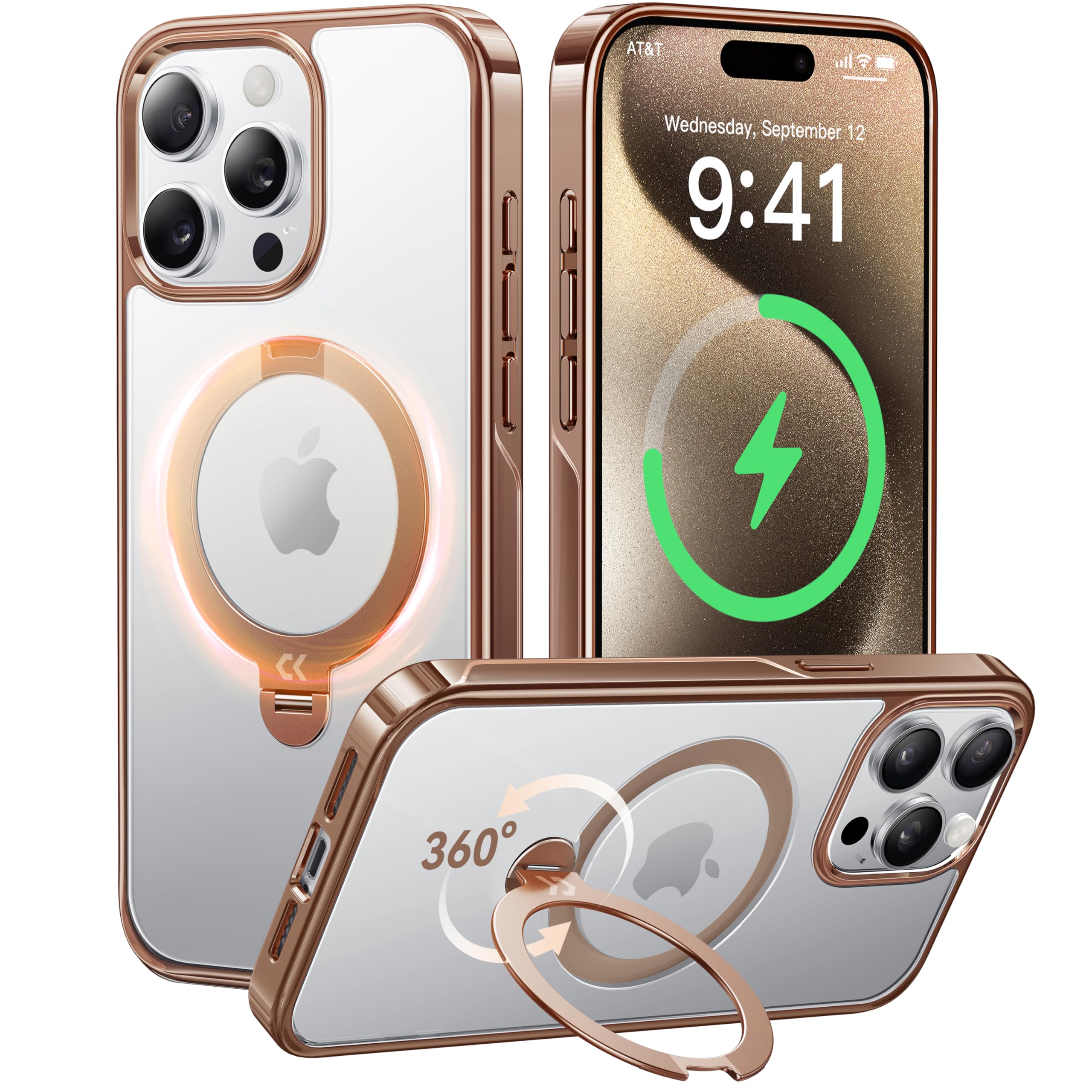 Amazon.co.jp: 【透き通る上質感・定点360°回転】CASEKOO iPhone 15